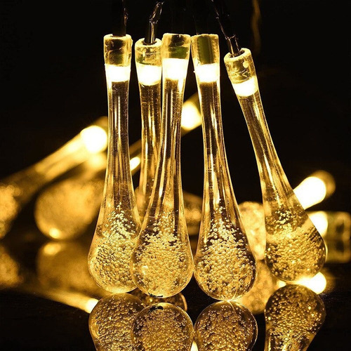 Cadena De Luces Led Con Forma De Gota De Agua Para Exteriore