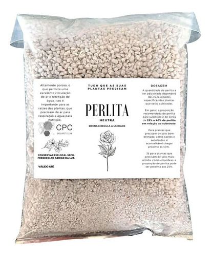 Perlita Expandida Grossa Premium Para Substrato 1 Litro