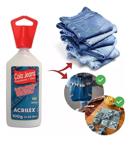 Cola Tecido Jeans Tecidos Grossos 100g Kit C/ 2 Unidades