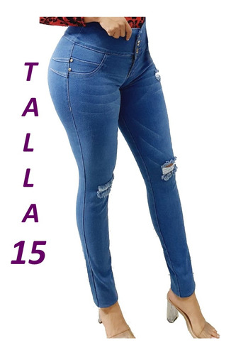 Jeans Tallas Extra Corte Colombiano Pantalon Push Up Bne