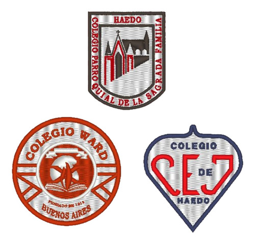 Escudo Colegios Bordado Personalizado Pack X2 Para Coser