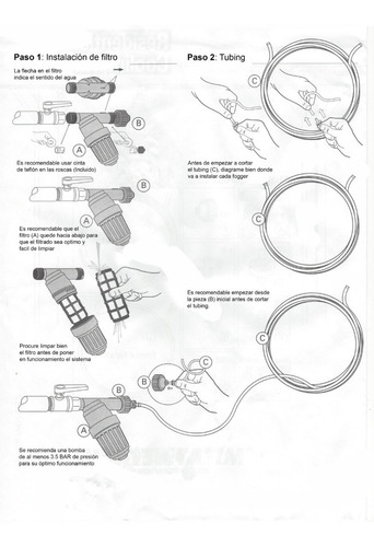 Kit Nebulizador X 5 Fogger 5,5 Litros/hora Cabinas Rivulis