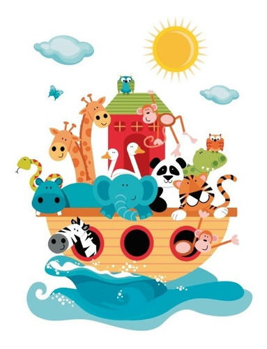 Vinilo Decorativo Infantil Animalitos-i 07 Arca De Noé, Bebé