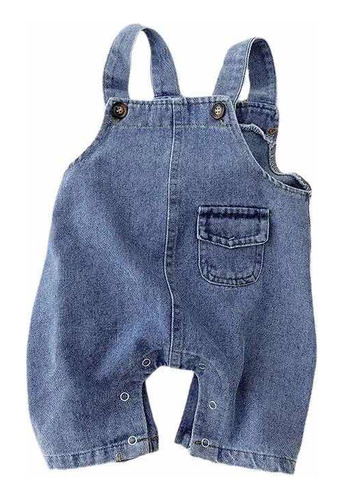 Jardinera Short Jeans Niño Bebé Unisex Con Bolsillo