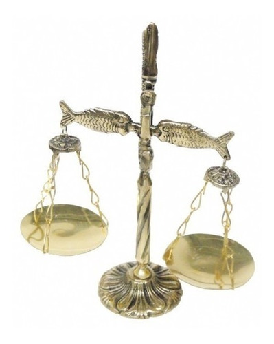 Símbolo Do Direito Balança Peixes Bronze Decoração Advogados