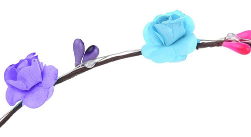 Tiara Coroa De Flores De Led Pisca 5 Unidades