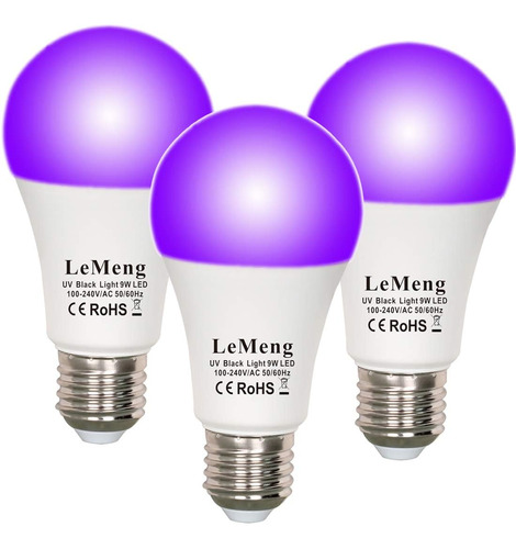 Lemeng Led Black Lights Bulb 9w Blacklight A19(75watt Equiva