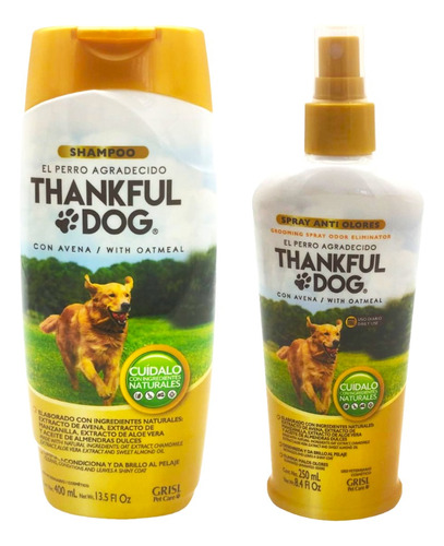 Shampoo El Perro Agradecido 400ml + Spray Eliminador De Olor Fragancia Aloe vera