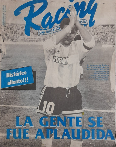 Revista Racing 556.san Lorenzo 0 Racing 0,ruben Paz.año 1991