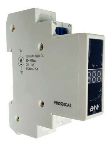 Voltimetro Digial 1 Modulo Din 3 Digitos Vca Baw