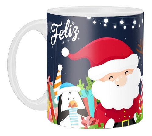 Caneca Personalizada Feliz Natal 11 - Em Cerâmica - 325ml