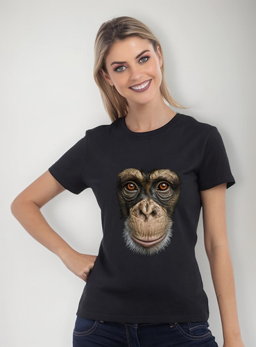 Playera Chango Mono Chimpance Realista Para Mujer Punch