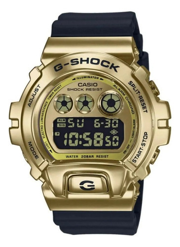 Reloj Casio G-shock Series Digital Gm-6900g-9er Color de la correa Negro Color del bisel Dorado Color del fondo Dorado