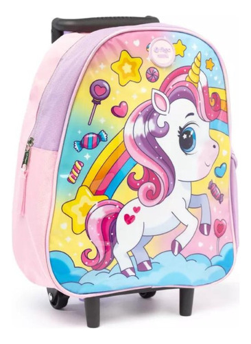 Mochila Escolar Infantil Con Carrito Filgo Diseño Unicornios