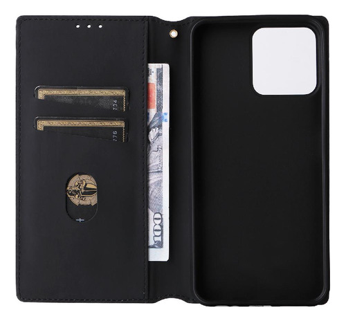 Funda Para Zte Axon 50 Lite Pu Cuero Cierre Magnético 3d