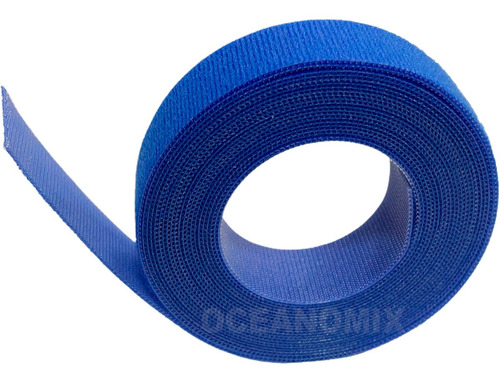 Organizador De Cabos Dupla Face Azul 3,65mt Marca Velcro