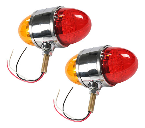 2 Piezas 34 Luces Led Redondas De Pedestal Rojo Y Amarillo