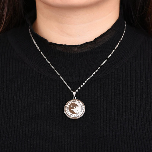 Uthosmdo Collar Con Medallón De Sol Y Luna De Lobo Vikingo N
