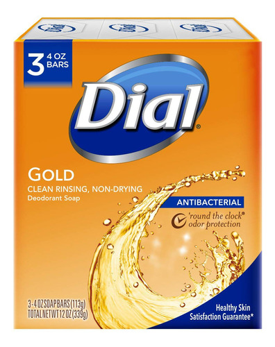 Dial Jabn Desodorante Antibacteriano, Dorado, Equilibrio De