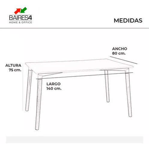 Mesa De Comedor Eames 140x80 Cm