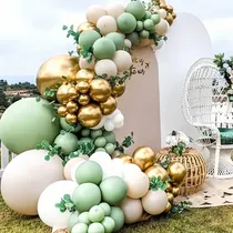 Comprar 102 Globos Decoracion Globos Verde Set Cumpleaños Globos De Cumpleaños Globos Feliz Cumpleaños Globos Redondos Decoración De Fiesta, 102 Pza\u002Fkit Deglobos Verdes, Dorado