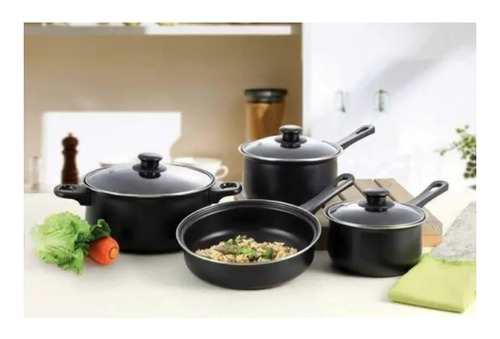 Set 7 Utensilios Ollas Antiadherente Acero Al Carbono Premiu