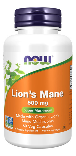 Lion's Mane 500 Mg 60 Cápsulas Vegetales Now