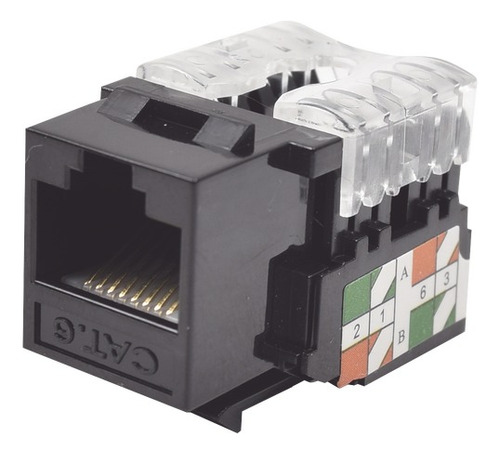 Linkedpro Jack Utp Cat 6 Tipo Idc Dual Negro Lpkj601bk 