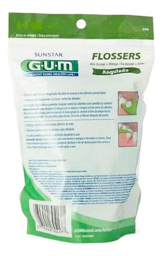 Gum Flossers Ángulado Palillos Con 75 Unidades Menta