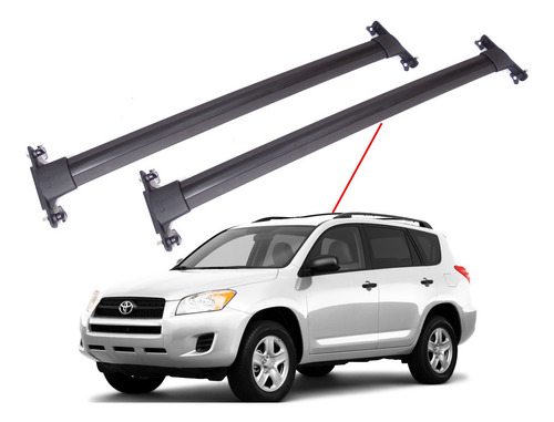 Barra De Techo Transversal Toyota Rav4 Negra 2008-2012