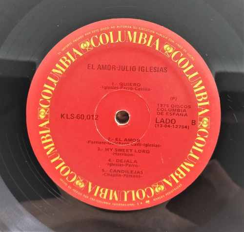 Julio Iglesias Lp El Amor (Usado)