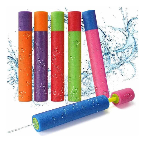 Pack X6 Pistola Lanza Agua Espuma Verano Piscina 50 Cm