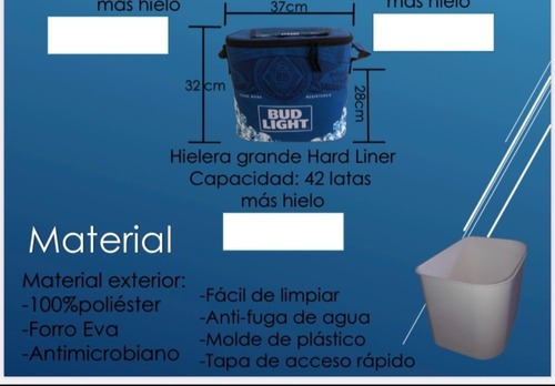 Hielera 42 Latas De Cap. Camuflaje Verde Hard Liner