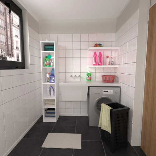 Imagen 4 de 4 de Mueble Organizador Melamina Biblioteca 2 Estantes Regulables Color Blanco