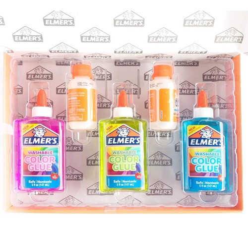 Kit Slime Elmers Arcoiris Completo + 10 Charms De Regalo !!