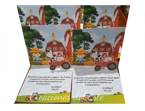 Tarjetas Invitaciones Infantiles 3d Todas Las Tematicas X 5 