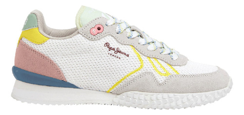 Tenis Pepe Jeans Mujer Holland Mesh W Blanco - Gris - Talla 