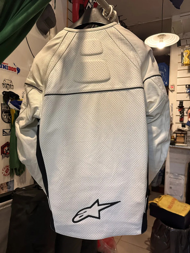 Campera Alpinestar Tz1 Reloaded Cuero Moto Pista Con Protecc Blanco Lisa 46 Usa / 56 Eur (Usado)