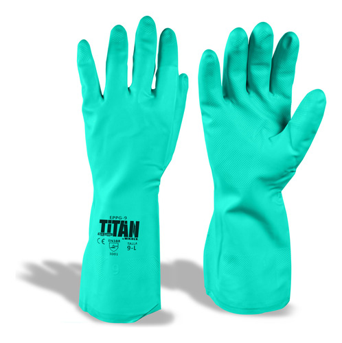 Guantes De Nitrilo Verdes Para Químicos Grandes Titan