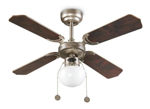 Ventilador Reversible Nápoles 36 Plywood 1 Luz 4 Aspas