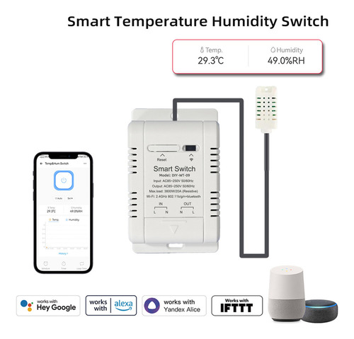 Nuevo Interruptor De Temperatura De Umidade Wi-fi