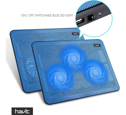Soporte Para Nevera Portatil Havit, Led Azul, 17 Pulgadas