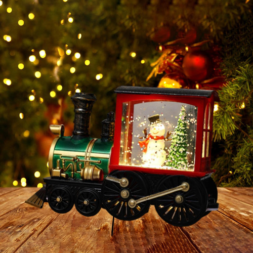 Adorno Navideño Con Forma De Tren Muñeco De Nieve Rojo