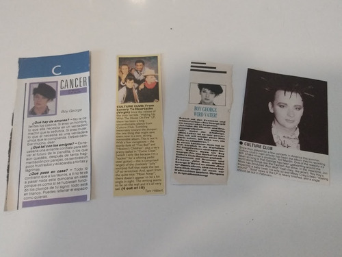 Boy George Culture Club Lote 24 Recortes Clipping De Revista (Usado)