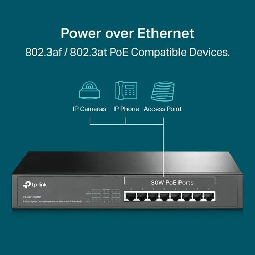 Conmutador Poe Tp-link Tl-sg1008mp 8 Puertos Gigabit 8 Poe+