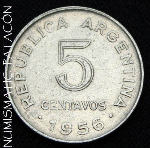 Moneda Argentina 5 Centavos 1956 - Muy Buena