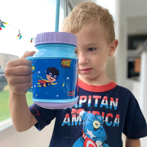Imagen 6 de 10 de 6 Jarro Taza Vaso Infantil Térmico Escolar Niños Nene Nena