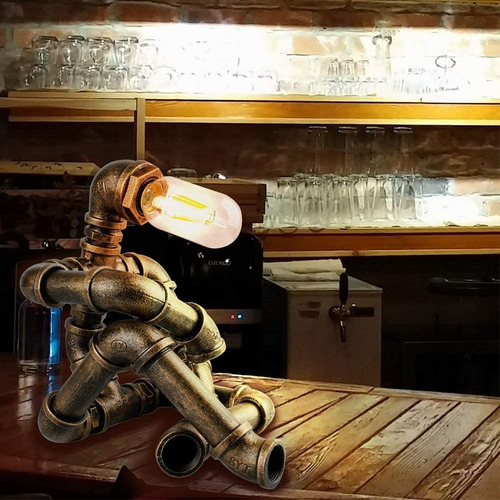 Lámpara De Mesa Steampunk Efaycrr , Estilo Robot Vintage