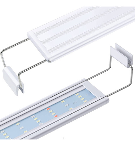 Lámpara de acuario COCOFISH , 15W, adecuada para acuarios de longitud (56CM-68CM), con soporte retráctil, 3 modos de luz de color (azul + blanco, azul + rojo + verde, azul + blanco + rojo + verde).
