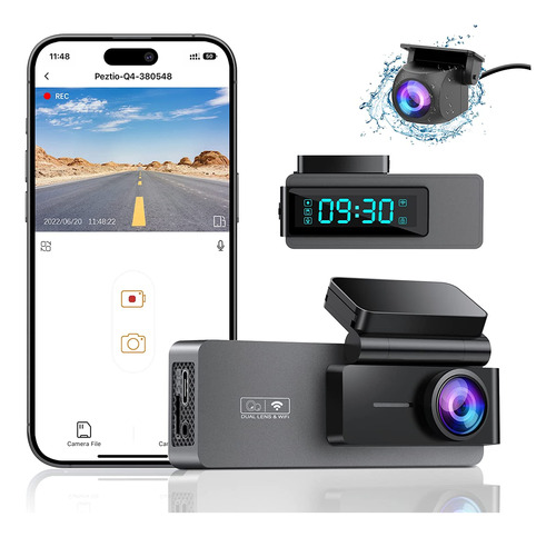 Dual Dash Cam 2k+1080p Delantera Y Trasera, Wifi Integrado..